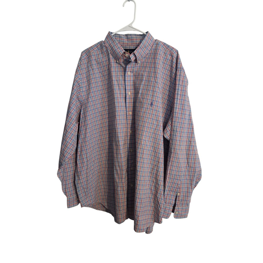 Ralph Lauren Shirt 2XB Colorful Plaid Flesh Pony Oxford Button Down Long Sleeve